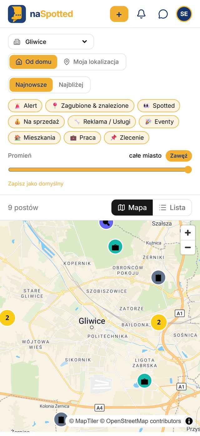 Aplikacja naSpotted: ogłoszenia mieszkańców w Twoim mieście