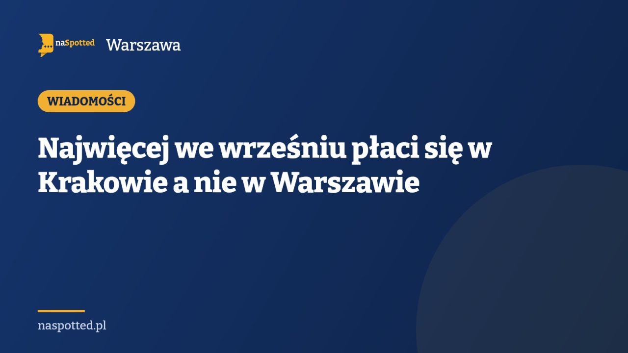 Najwięcej we wrześniu płaci się w Krakowie a nie w Warszawie