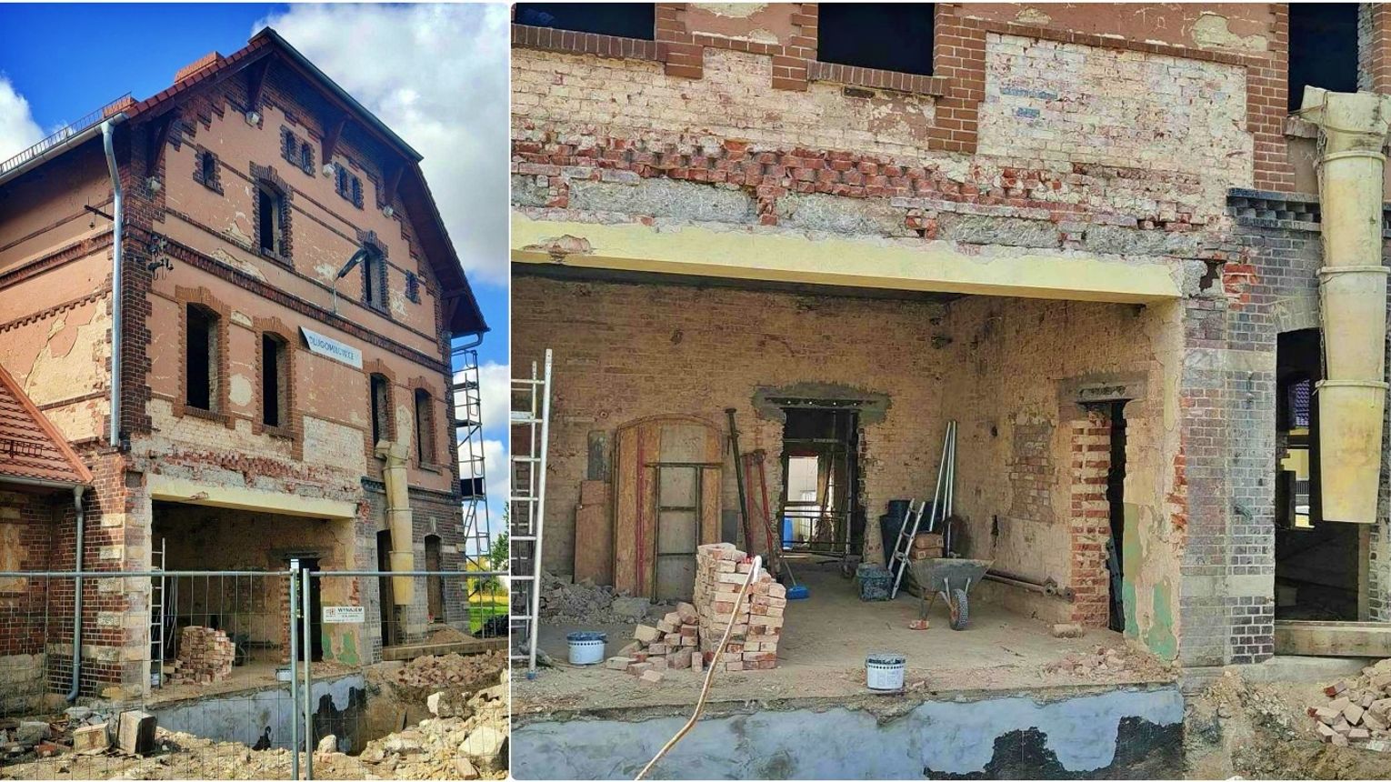 Długomiłowice: Rewitalizacja dawnego dworca postępuje zgodnie z planem