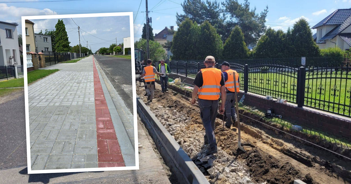 Pierwszy etap chodnika w Otmicach gotowy - mieszkańcy czekają na ciąg dalszy