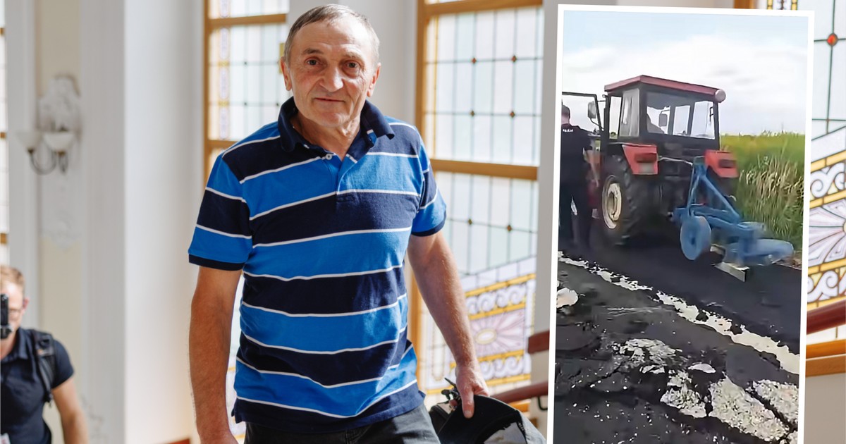 Rolnik z Gliwic-Ostropy walczy o odzyskanie ciągnika po zniszczeniu asfaltu