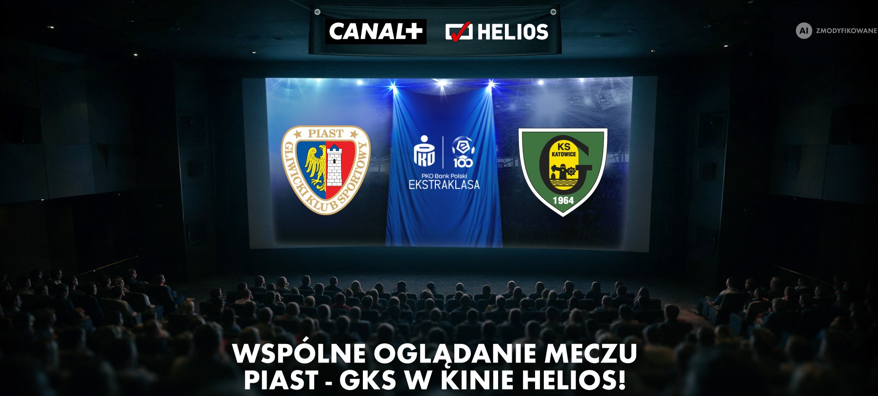 Mecz Piast Gliwice - GKS Katowice na wielkim ekranie w Katowicach