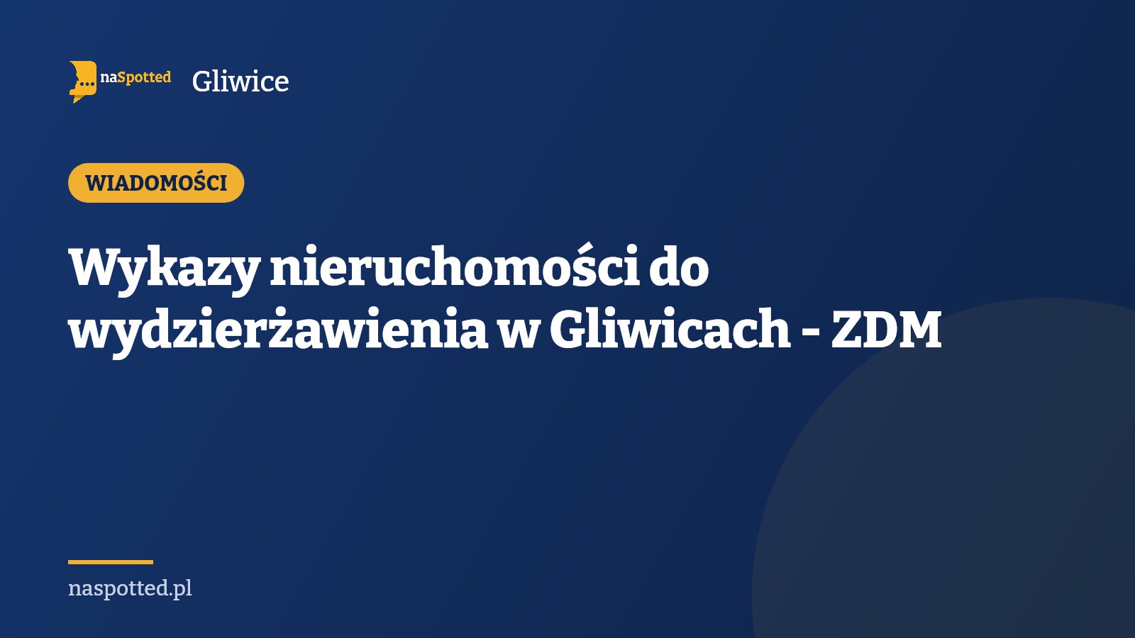 Wykazy nieruchomości do wydzierżawienia w Gliwicach - ZDM