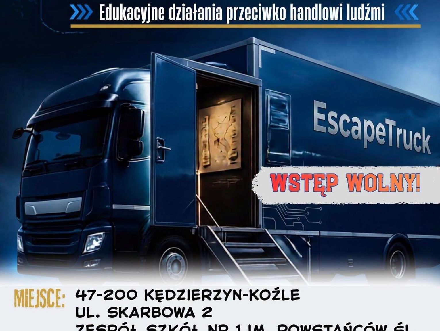 Escape Truck w Kędzierzynie-Koźlu. Uczestnicy zmierzą się z zagadkami dotyczącymi handlu ludźmi