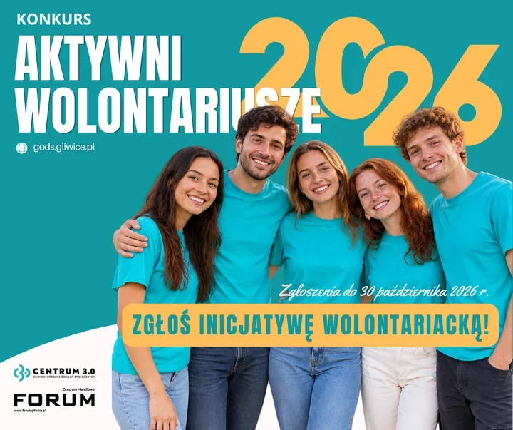 Konkurs Aktywni Wolontariusze 2026 w Gliwicach - do wygrania 1000 zł