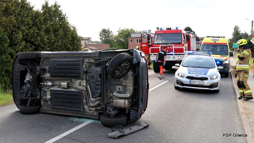 Groźne poranne zdarzenie drogowe w Gierałtowicach