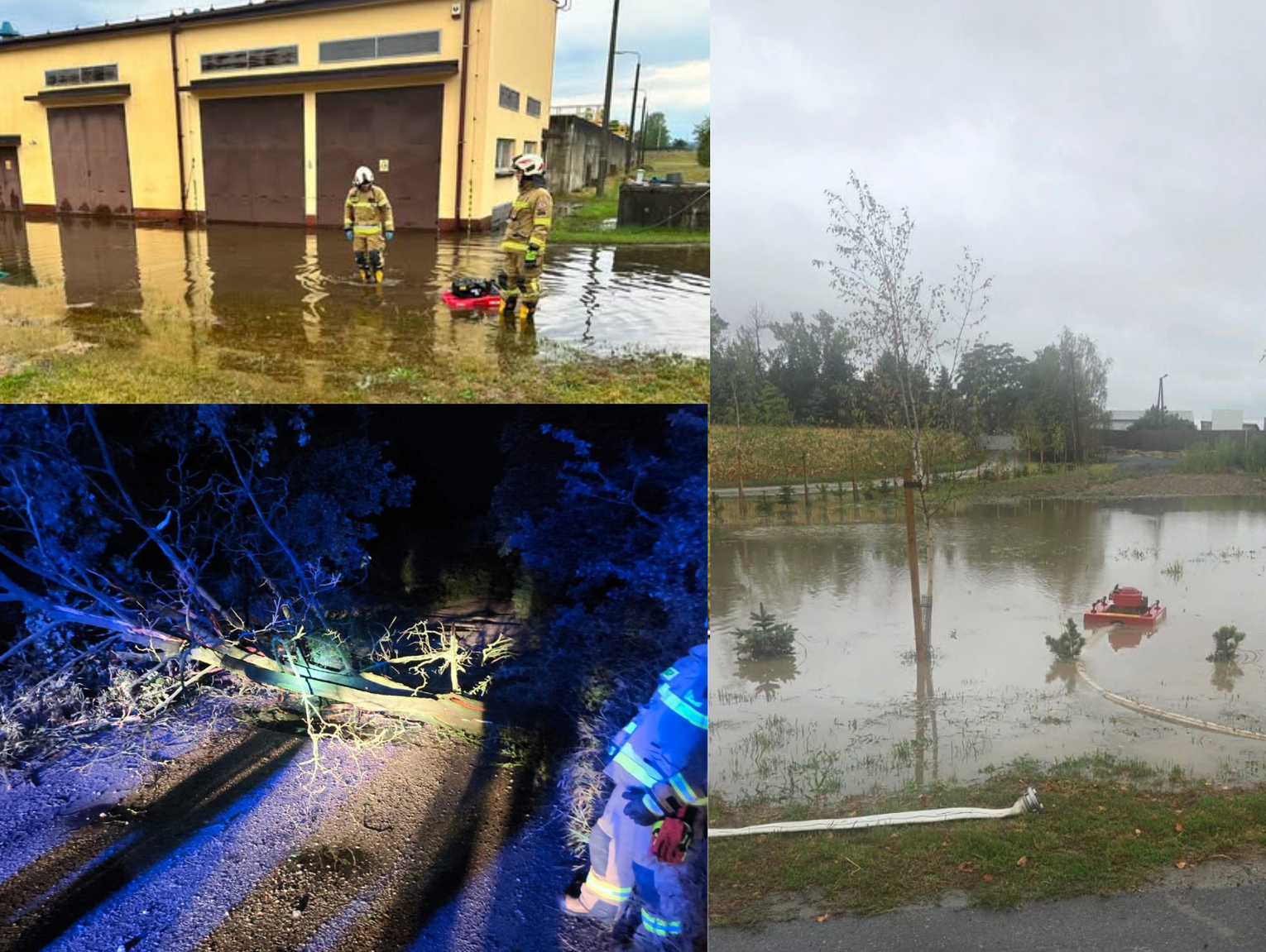 Gwałtowna ulewa w powiecie krapkowickim. Strażacy walczyli ze skutkami oberwania chmury
