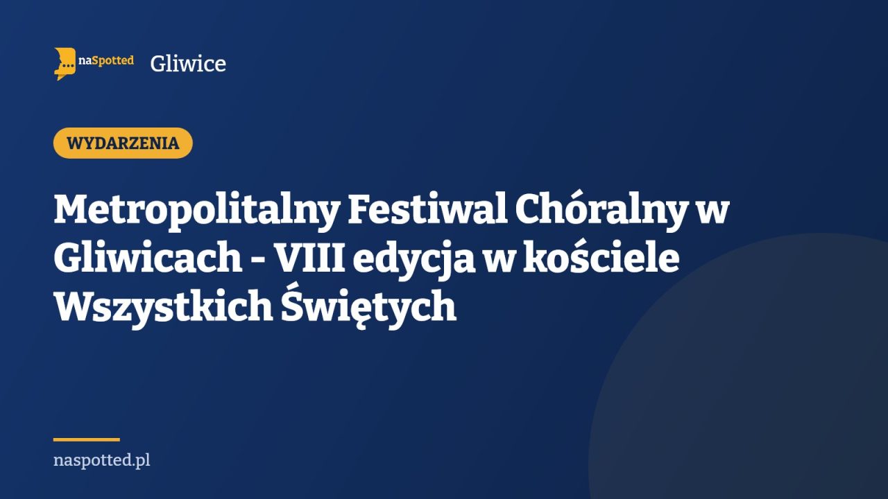 Metropolitalny Festiwal Chóralny w Gliwicach - VIII edycja w kościele Wszystkich Świętych