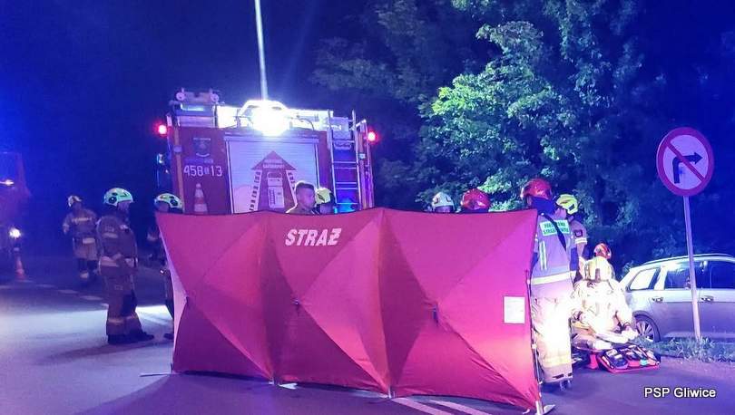 Wypadek na ulicy Rybnickiej w Gliwicach. Nie żyje 44-letni kierowca