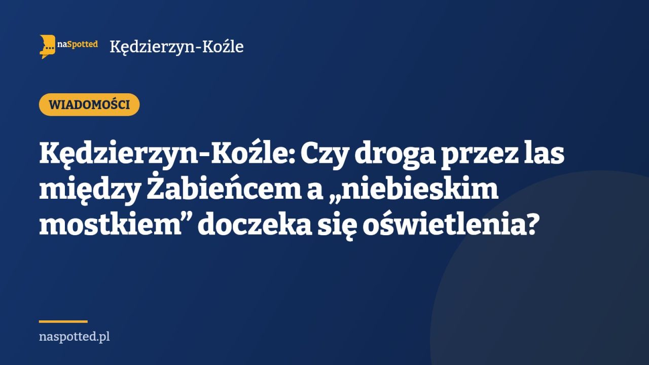 Kędzierzyn-Koźle: Czy droga przez las między Żabieńcem a „niebieskim mostkiem” doczeka się oświetlenia?
