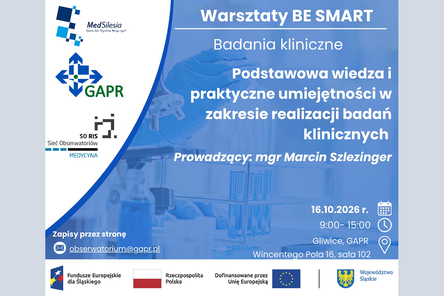 Warsztaty BE SMART o badaniach klinicznych w Gliwicach
